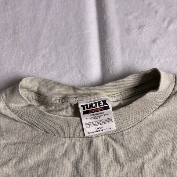 VTG Friends are The Leaves Tree of Life Green Short Sleeve Shirt Men's L Stain * - Picture 5 of 8